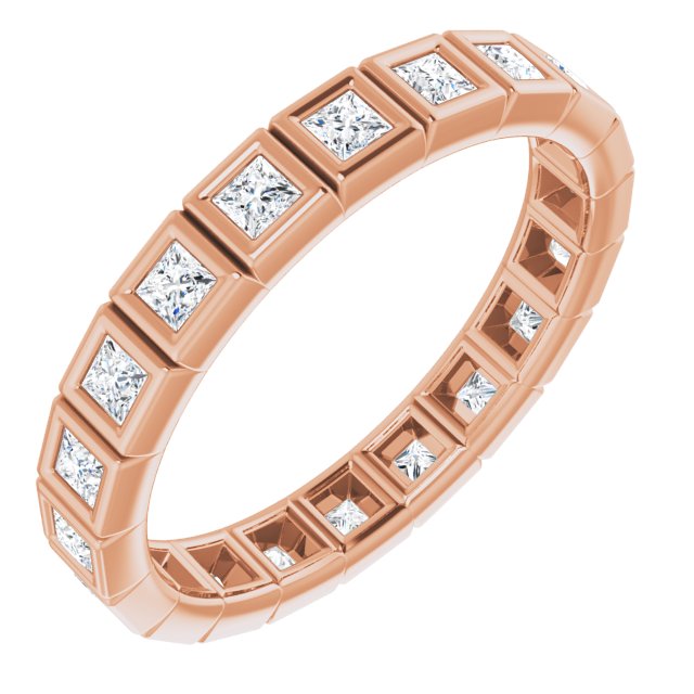 14K Rose Natural Diamond Eternity Band