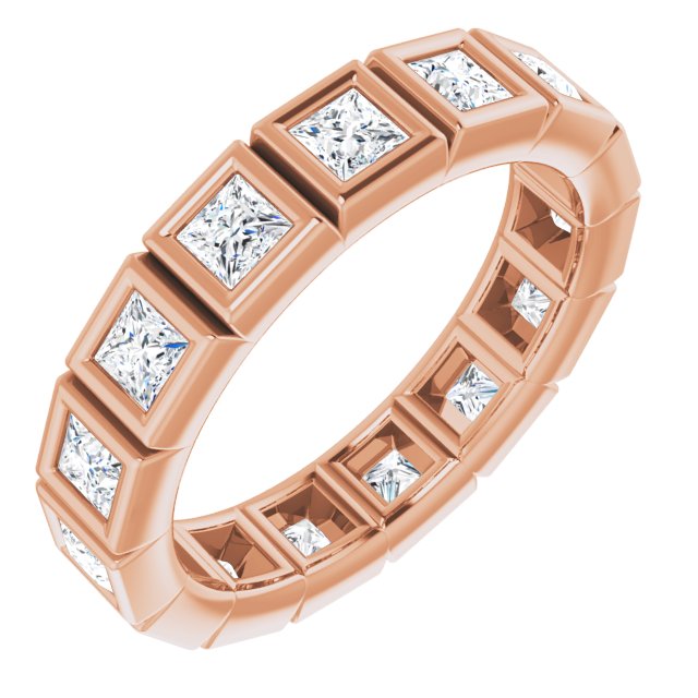14K Rose Natural Diamond Eternity Band