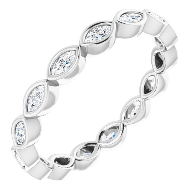 14K Rose Natural Diamond Eternity Band