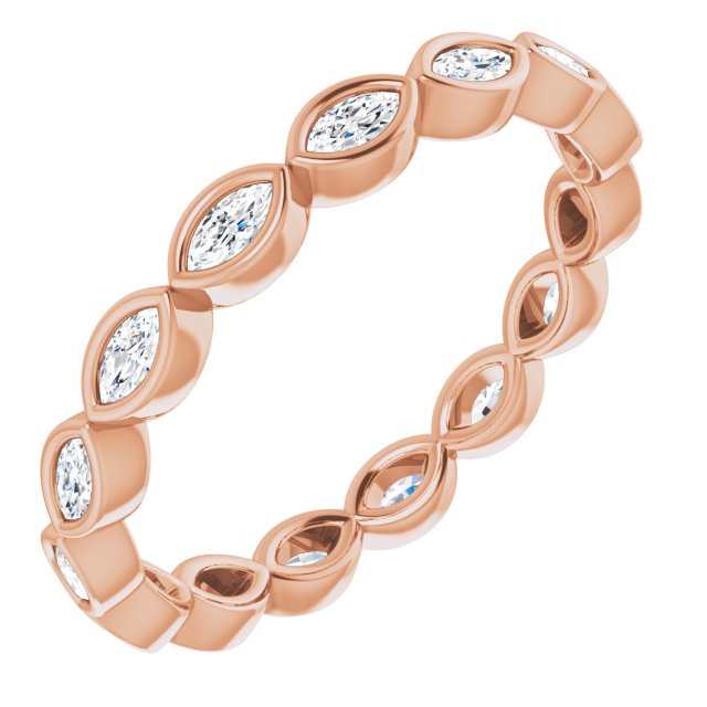 14K Rose Natural Diamond Eternity Band