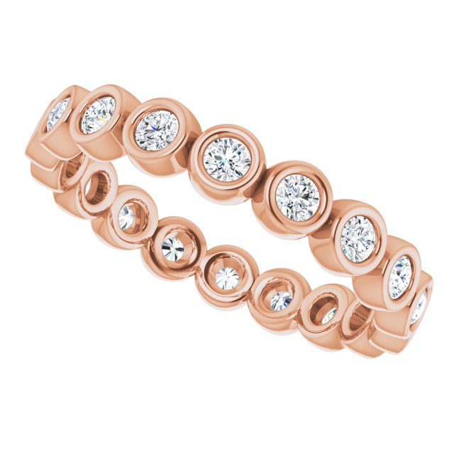 14K Rose Natural Diamond Eternity Band