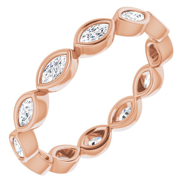 14K Rose Natural Diamond Eternity Band