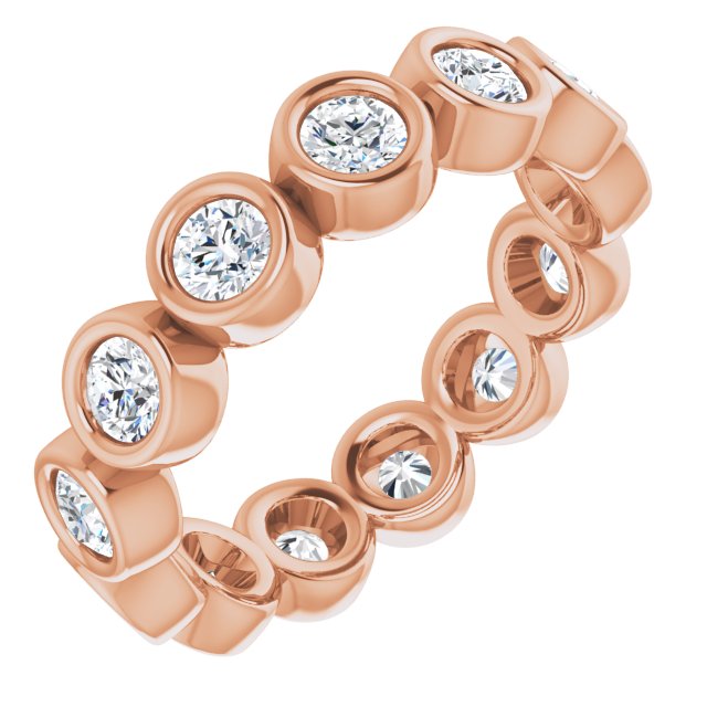 14K Rose Natural Diamond Eternity Band
