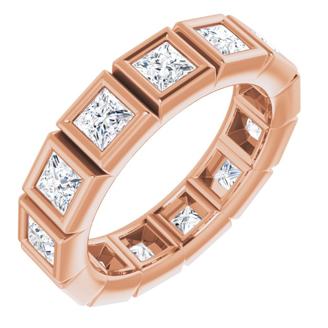 14K Rose Natural Diamond Eternity Band