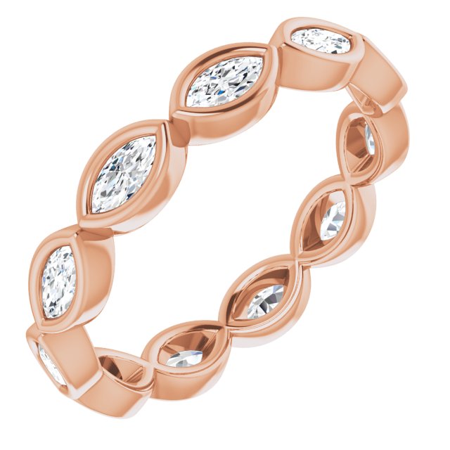 14K Rose Natural Diamond Eternity Band