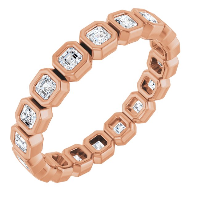 14K Rose Natural Diamond Eternity Band