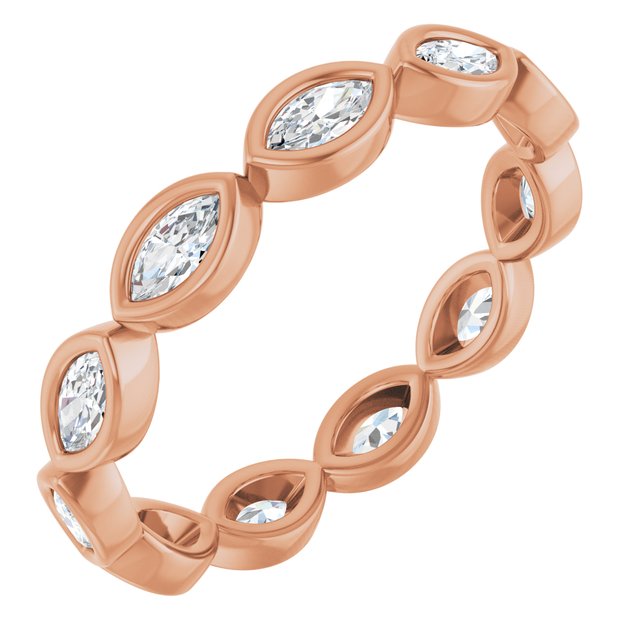 14K Rose Natural Diamond Eternity Band
