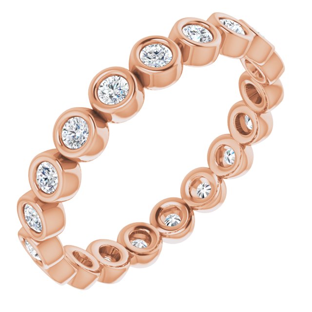14K Rose Natural Diamond Eternity Band