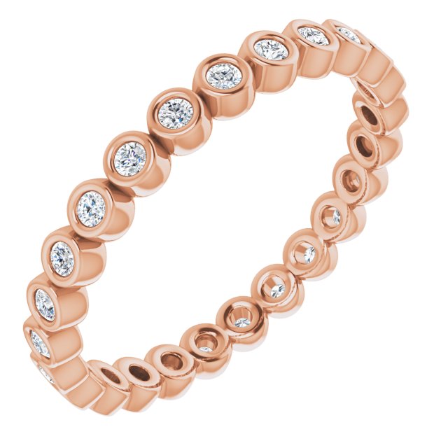 14K Rose Natural Diamond Eternity Band