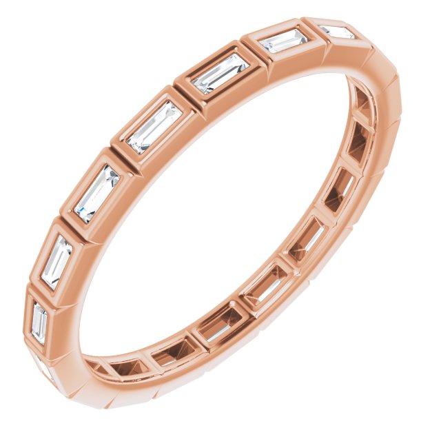 14K Rose Natural Diamond Eternity Band