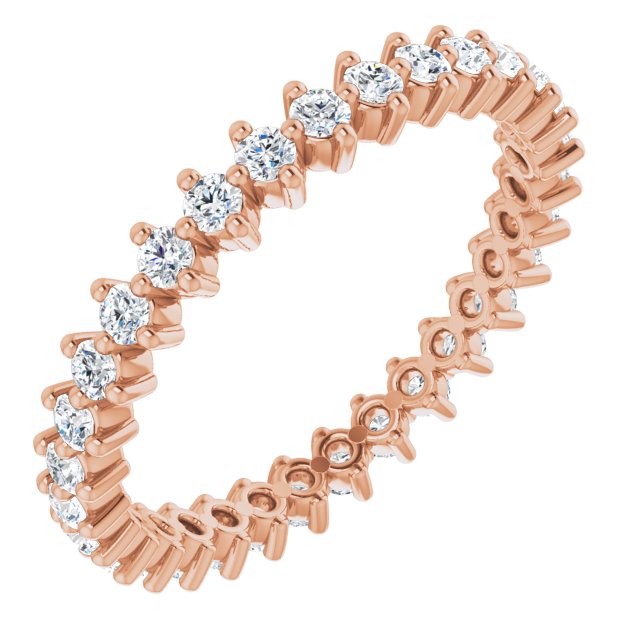14K Rose Natural Diamond Eternity Band