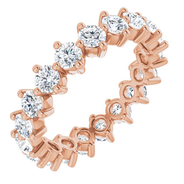14K Rose Natural Diamond Eternity Band
