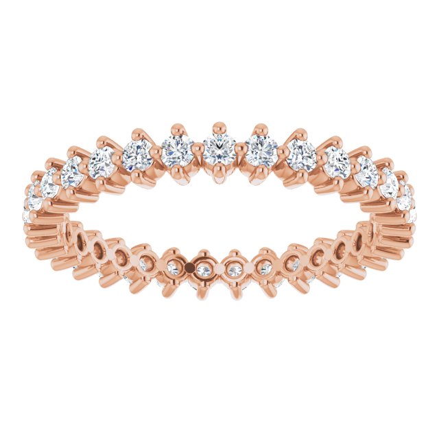 14K Rose Natural Diamond Eternity Band