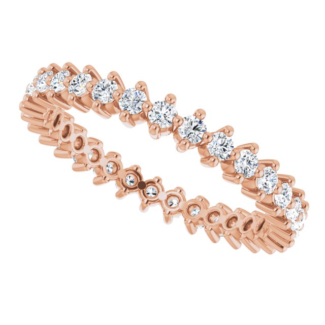14K Rose Natural Diamond Eternity Band