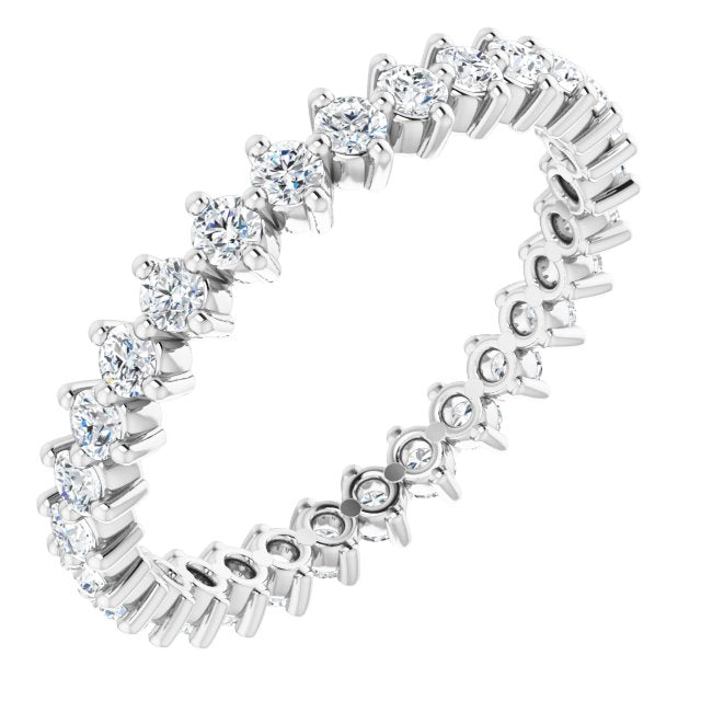14K Rose Natural Diamond Eternity Band