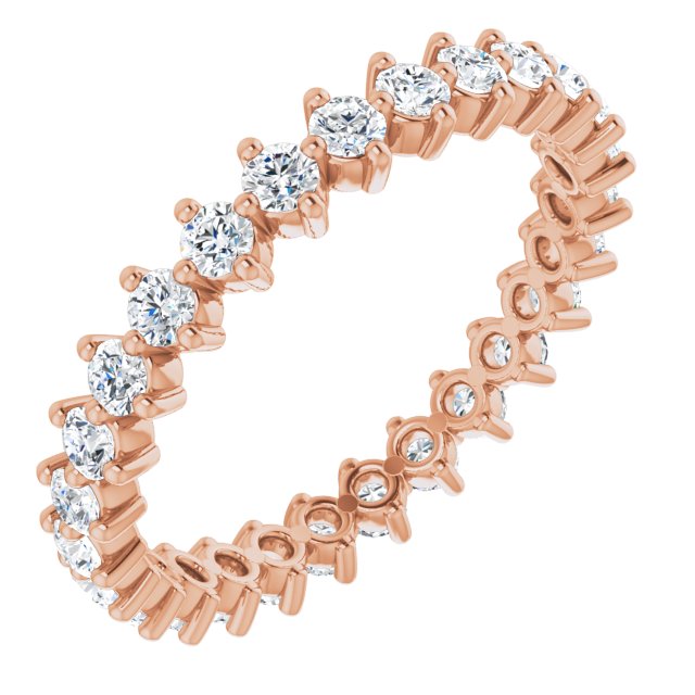 14K Rose Natural Diamond Eternity Band