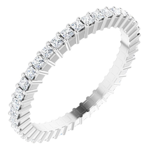 14K Rose Diamond Square Eternity Band