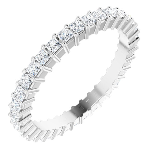 14K Rose Diamond Square Eternity Band