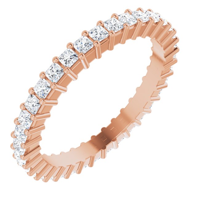 14K Rose Diamond Square Eternity Band