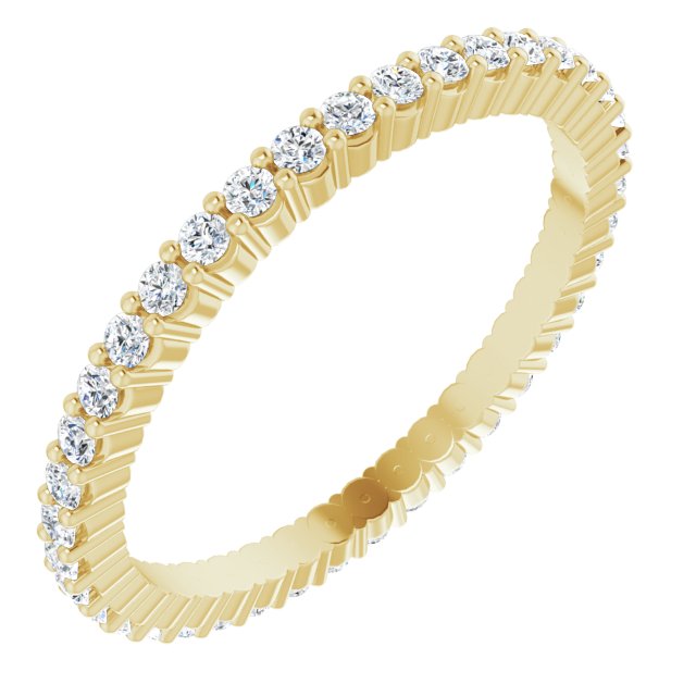 14K Rose Diamond Square Eternity Band