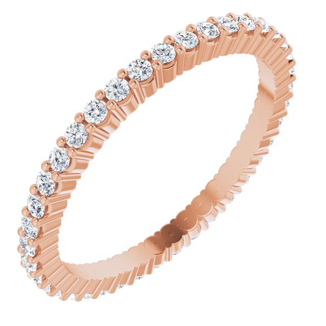 14K Rose Diamond Square Eternity Band