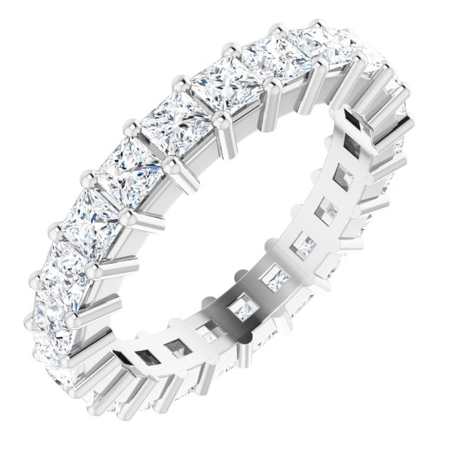 14K Rose Diamond Square Eternity Band