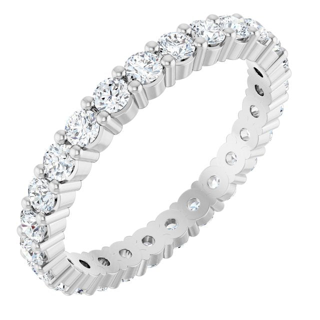 14K Rose Diamond Square Eternity Band
