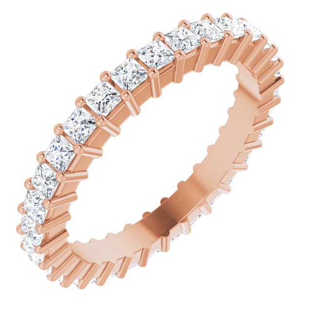 14K Rose Diamond Square Eternity Band