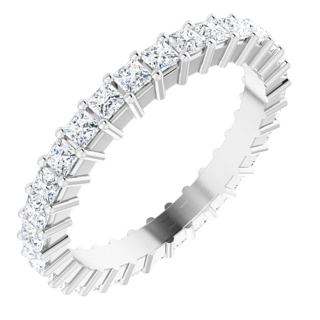 14K Rose Diamond Square Eternity Band