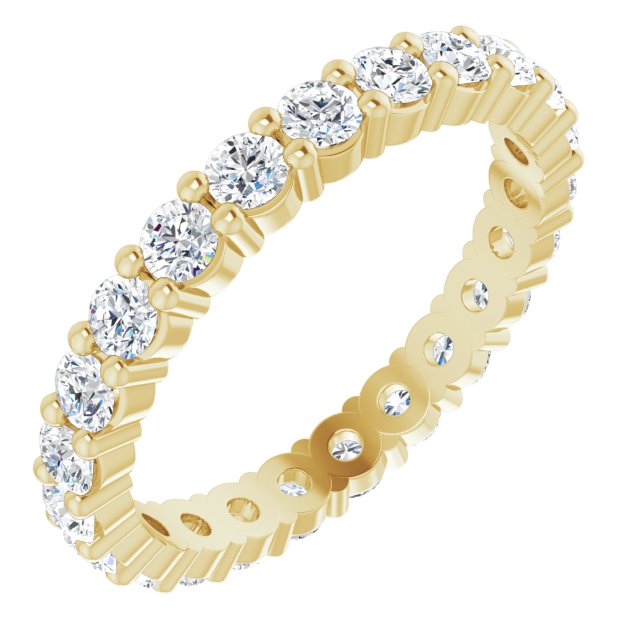 14K Rose Diamond Square Eternity Band