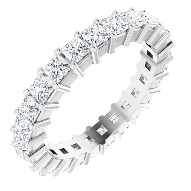 14K Rose Diamond Square Eternity Band