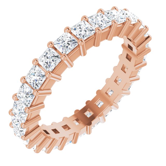 14K Rose Diamond Square Eternity Band