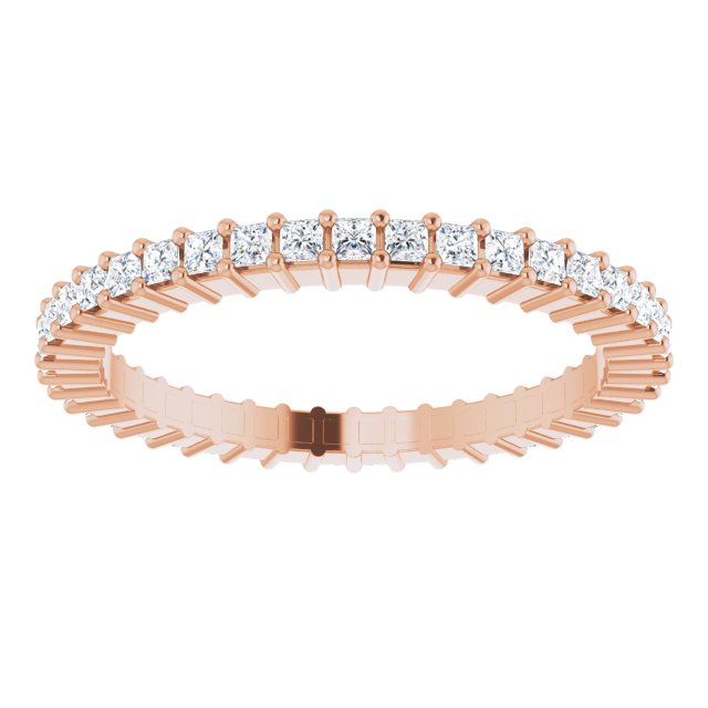 14K Rose Diamond Square Eternity Band