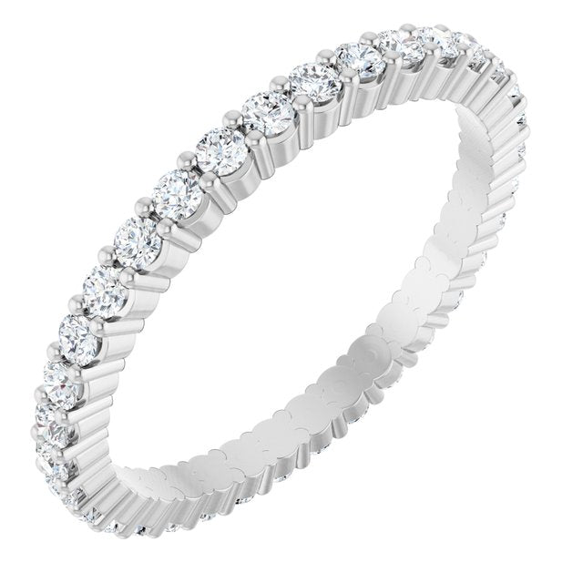 14K Rose Diamond Square Eternity Band