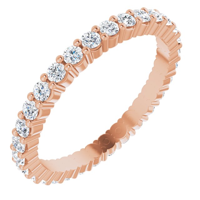 14K Rose Diamond Square Eternity Band