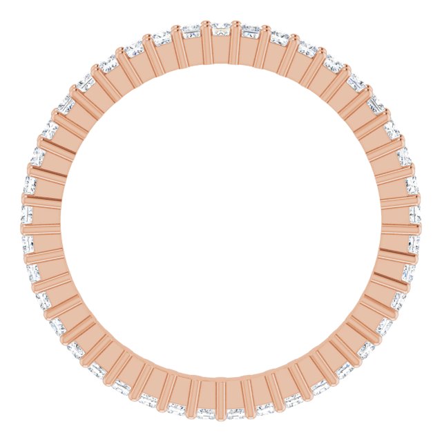 14K Rose Diamond Square Eternity Band