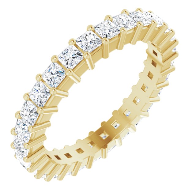 14K Rose Diamond Square Eternity Band