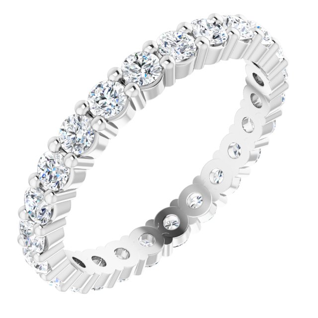 14K Rose Diamond Square Eternity Band