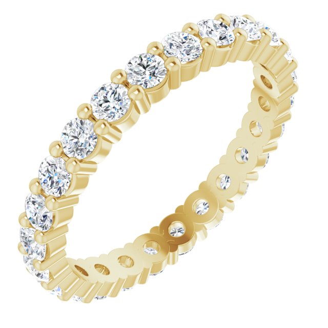 14K Rose Diamond Square Eternity Band