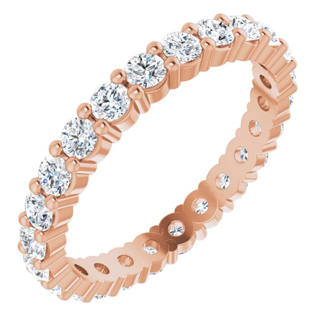 14K Rose Diamond Square Eternity Band