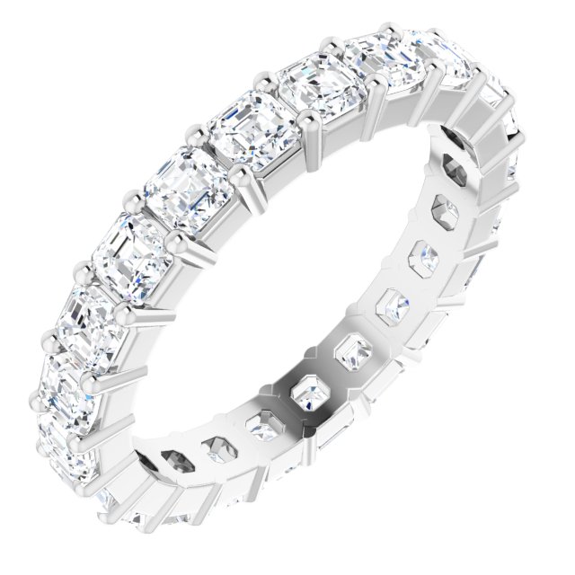 14K Rose Diamond Square Eternity Band