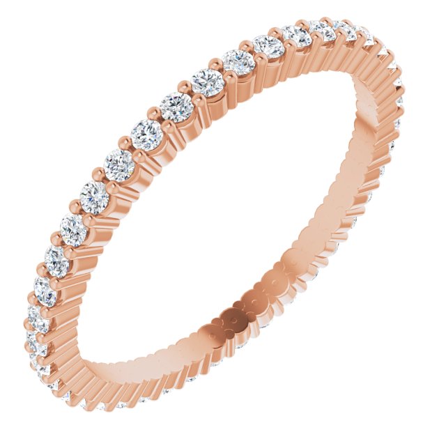 14K Rose Diamond Square Eternity Band