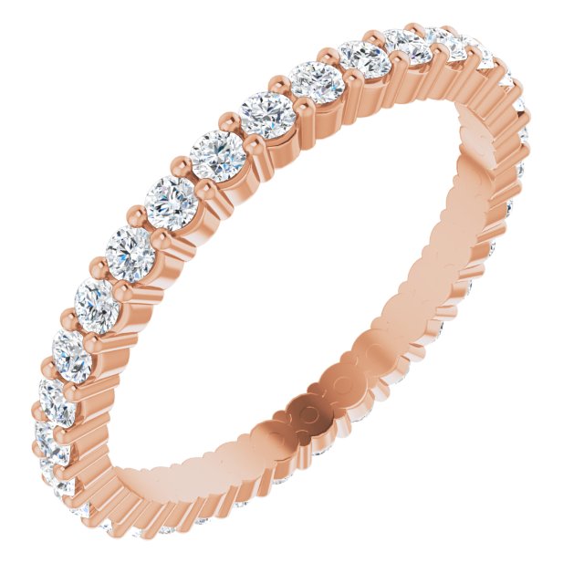 14K Rose Diamond Square Eternity Band