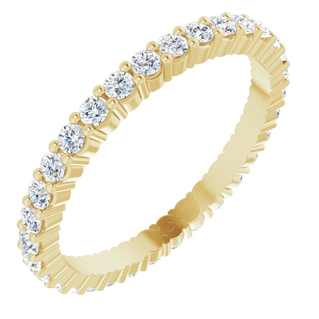 14K Rose Diamond Square Eternity Band