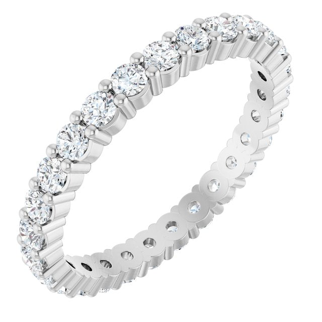 14K Rose Diamond Square Eternity Band