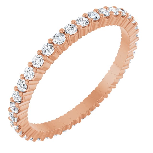 14K Rose Diamond Square Eternity Band