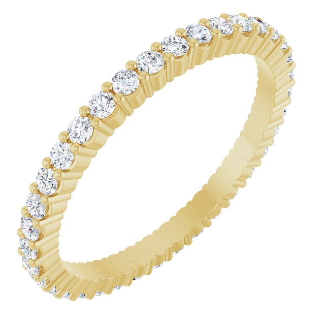 14K Rose Diamond Square Eternity Band