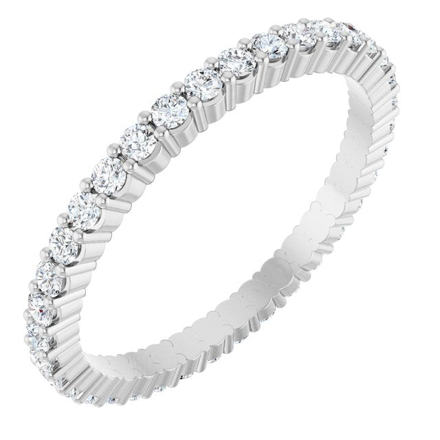 14K Rose Diamond Square Eternity Band