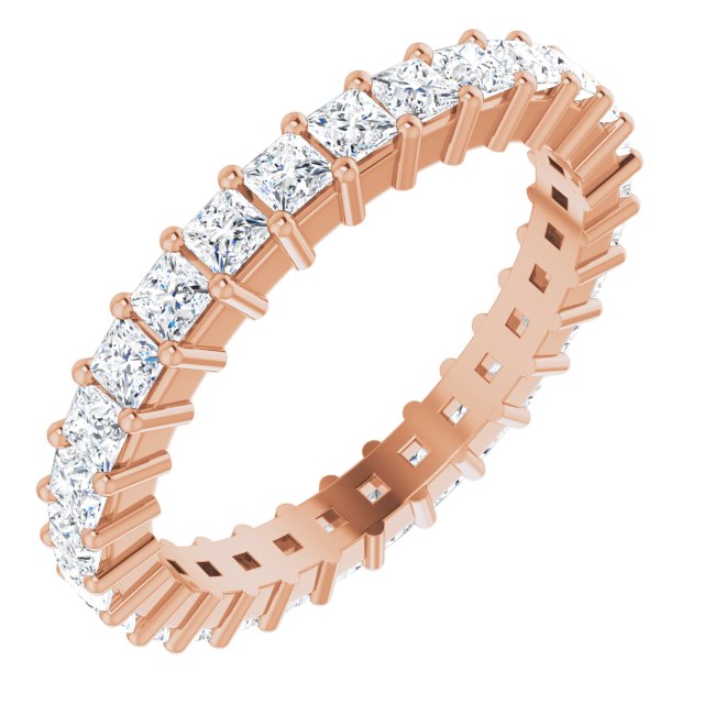 14K Rose Diamond Square Eternity Band