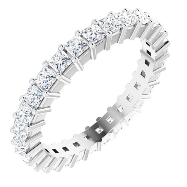 14K Rose Diamond Square Eternity Band